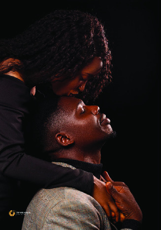 Intimate low light portrait of a couple